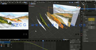 Blender 3D森林景深插画完整制作流程视频教程(图5)