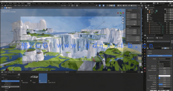 Blender唯美薰衣草瀑布场景制作流程视频教程(图3)