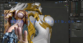 Blender女刺客游戏角色完整制作工作流程视频教程(图5)