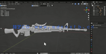 Blender高精度游戏步枪完整制作流程视频教程(图6)