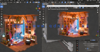 Blender等轴奇幻小世界场景实例制作视频教程(图6)