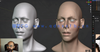 Blender头部面部数字雕刻技术训练视频教程(图6)