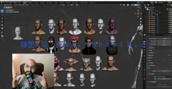 Blender头部面部数字雕刻技术训练视频教程(图4)