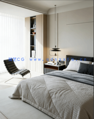 现代卧室/灯光参数齐全(图3)