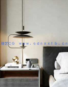 现代卧室/灯光参数齐全(图1)