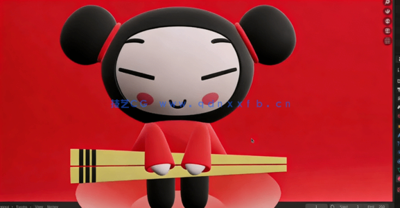 Blender创建Pucca中国娃娃卡通人物角色视频教程(图5)