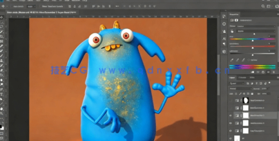 Maya与PS可爱怪物实例制作训练视频教程(图7)