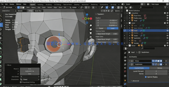 Blender头部低多边形建模技术视频教程(图4)
