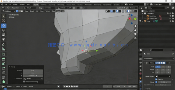 Blender头部低多边形建模技术视频教程(图6)