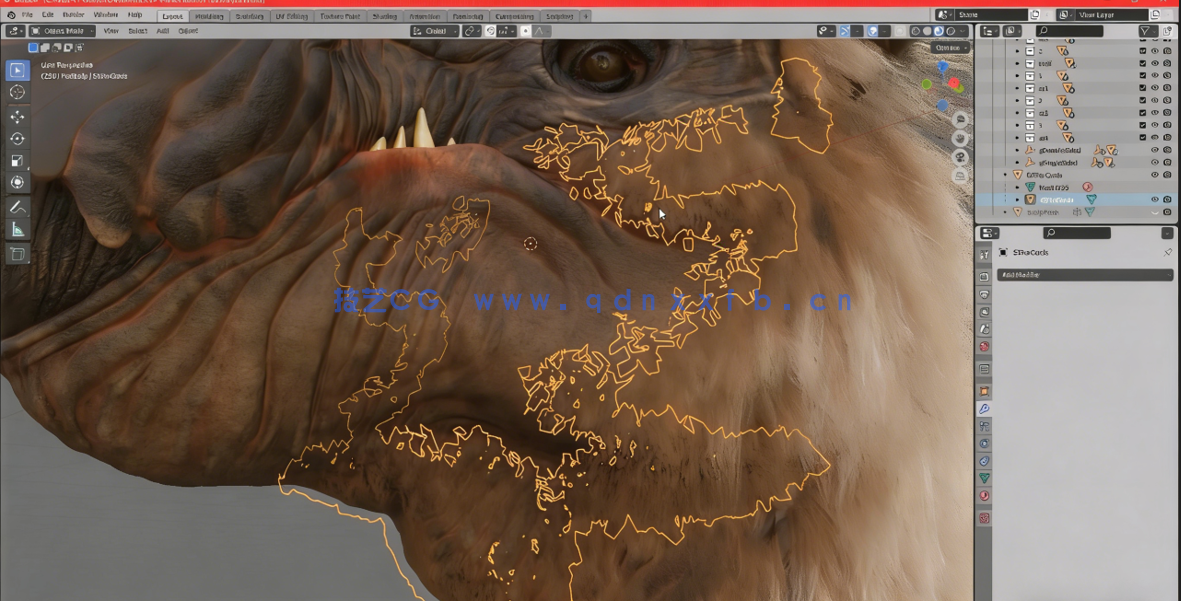 Blender麋鹿动物毛发实时制作视频教程(图4)