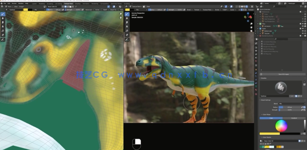 Blender 3.0+暴龙从建模到贴图完整实例制作视频教程(图3)