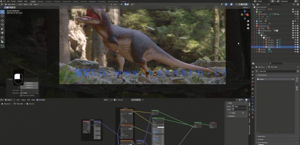 Blender 3.0+暴龙从建模到贴图完整实例制作视频教程(图4)