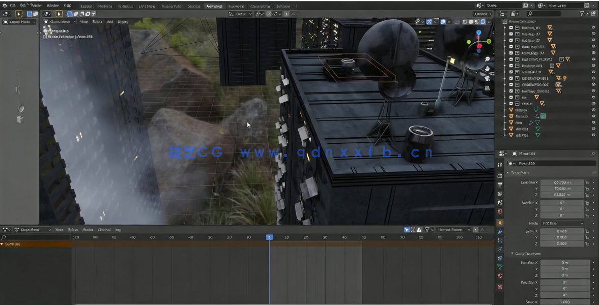 Blender城市大楼建筑外体实例制作视频课程 (图3)