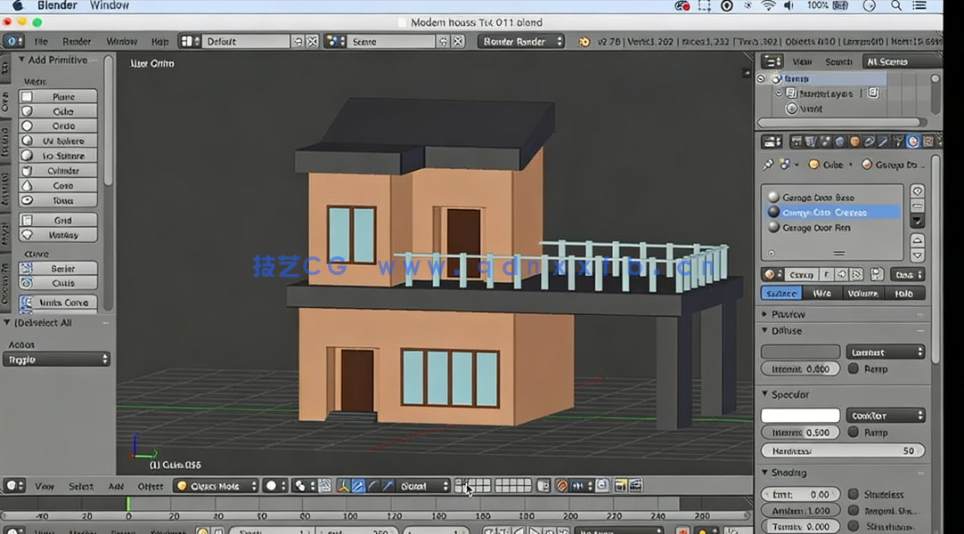 Blender3D低多边形游戏房屋资产设计视频课程(图4)