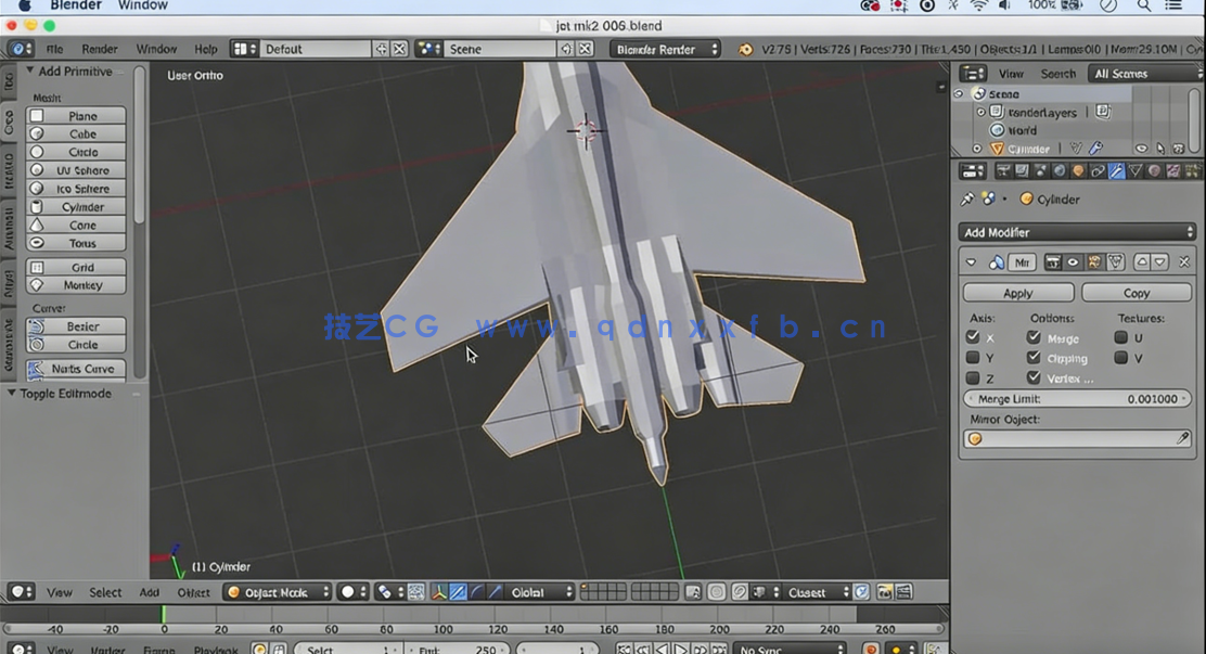 Blender逼真喷气式飞机实例制作视频课程 (图2)