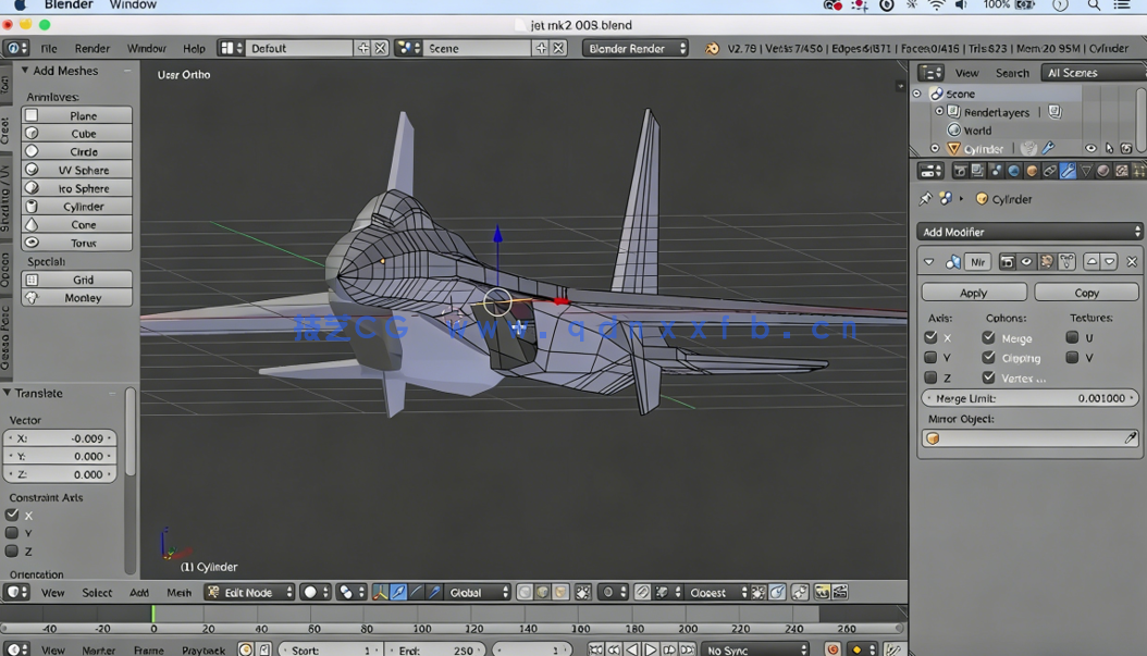 Blender逼真喷气式飞机实例制作视频课程 (图4)