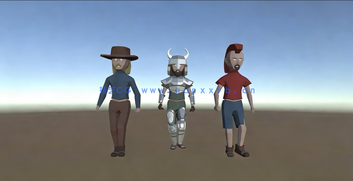 Blender中为Unity进行低多边形角色建模和动画制作视频课程(图5)