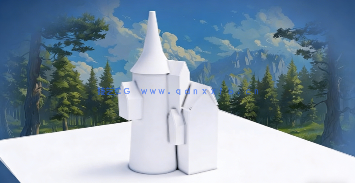 Blender 4复古迷你城堡池塘石桥完整制作流程视频教程(图4)