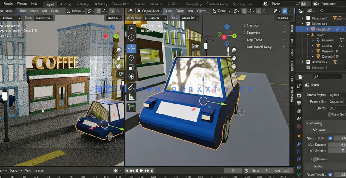 Blender低多边形小汽车建模动画制作视频教程(图6)
