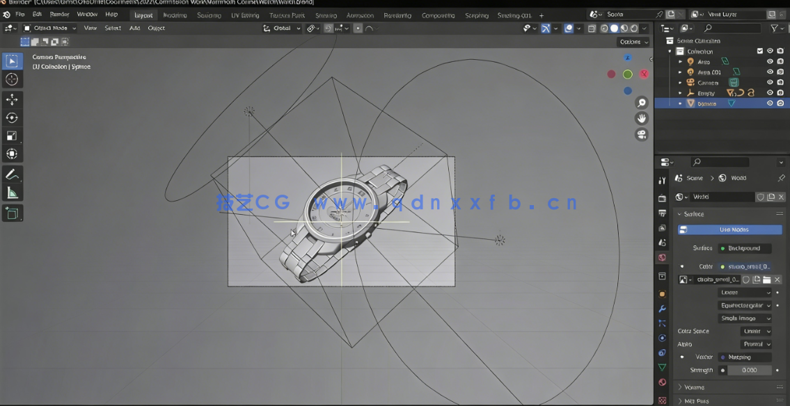 Blender手表实例建模设计制作视频教程(图5)
