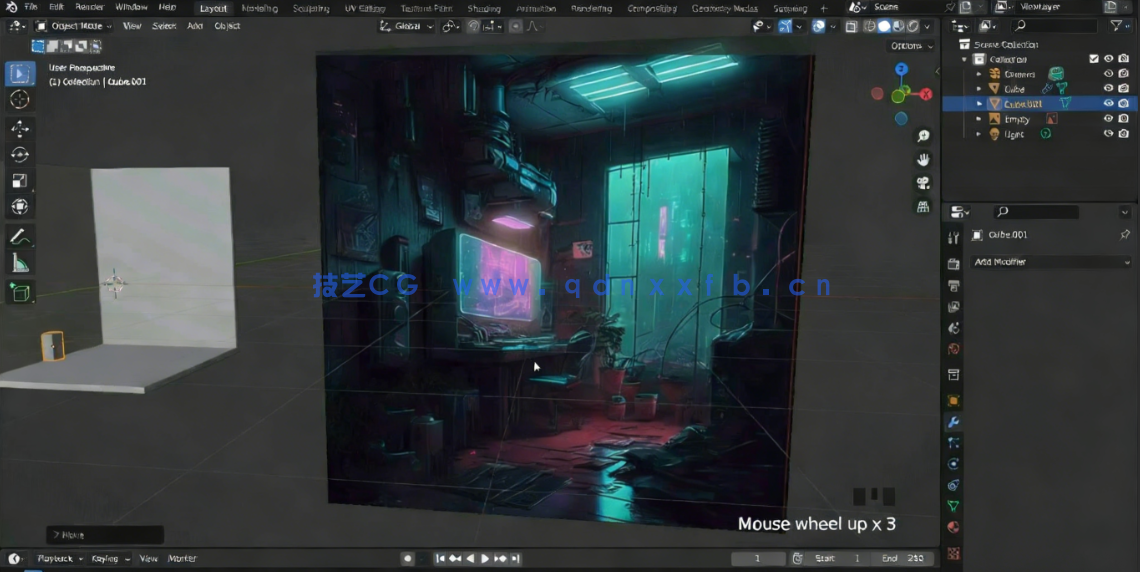Blender赛博朋克主题房间建模制作视频教程(图6)