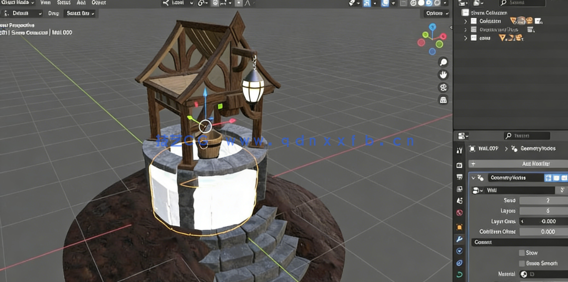 Blender 4几何节点风格化三维环境场景制作流程视频教程(图3)