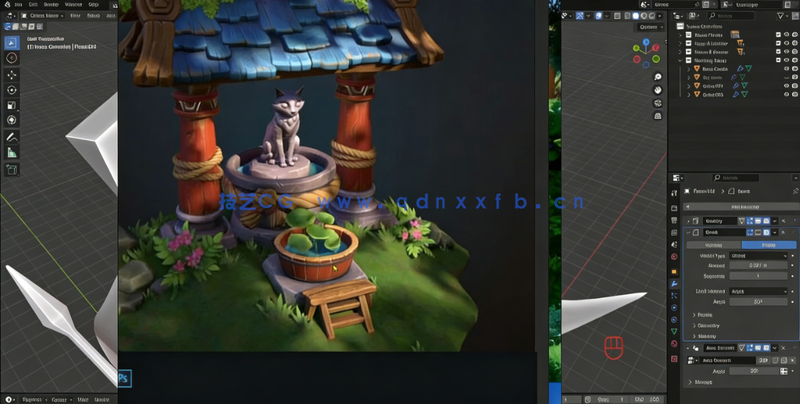 Blender 4.1城堡游戏资产纹理绘制视频教程(图3)