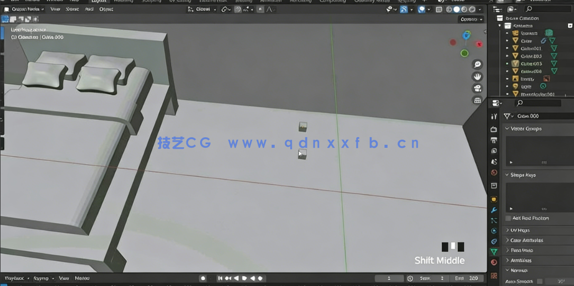 Blender卧室浴室室内建模设计视频教程(图3)