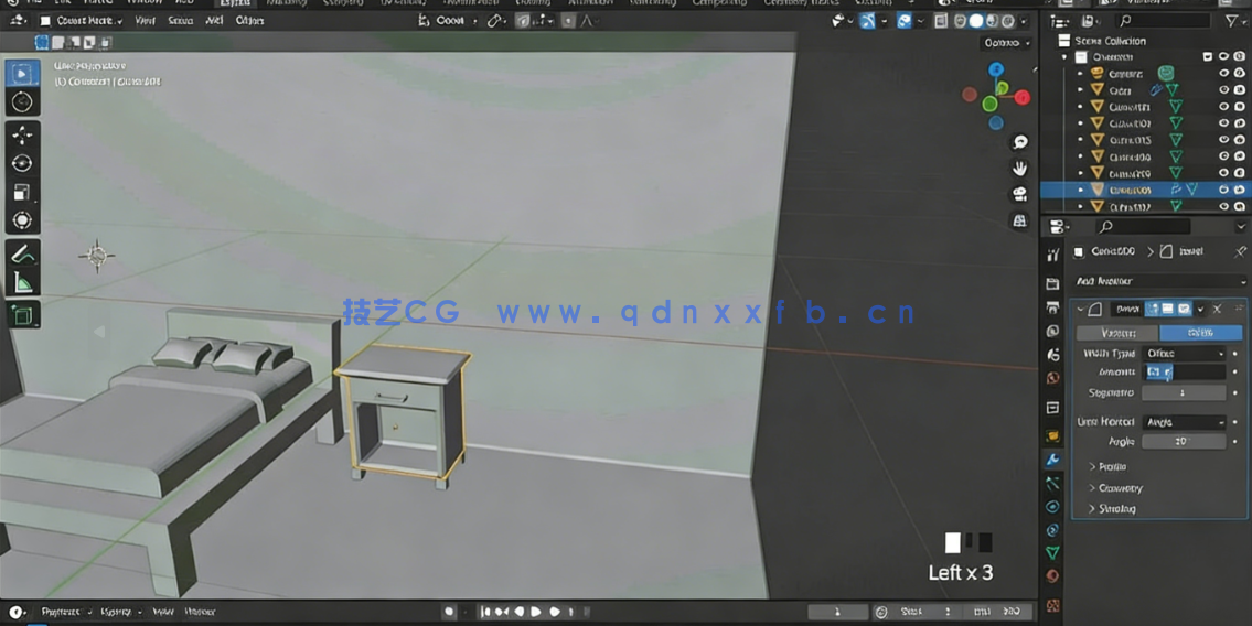 Blender卧室浴室室内建模设计视频教程(图5)