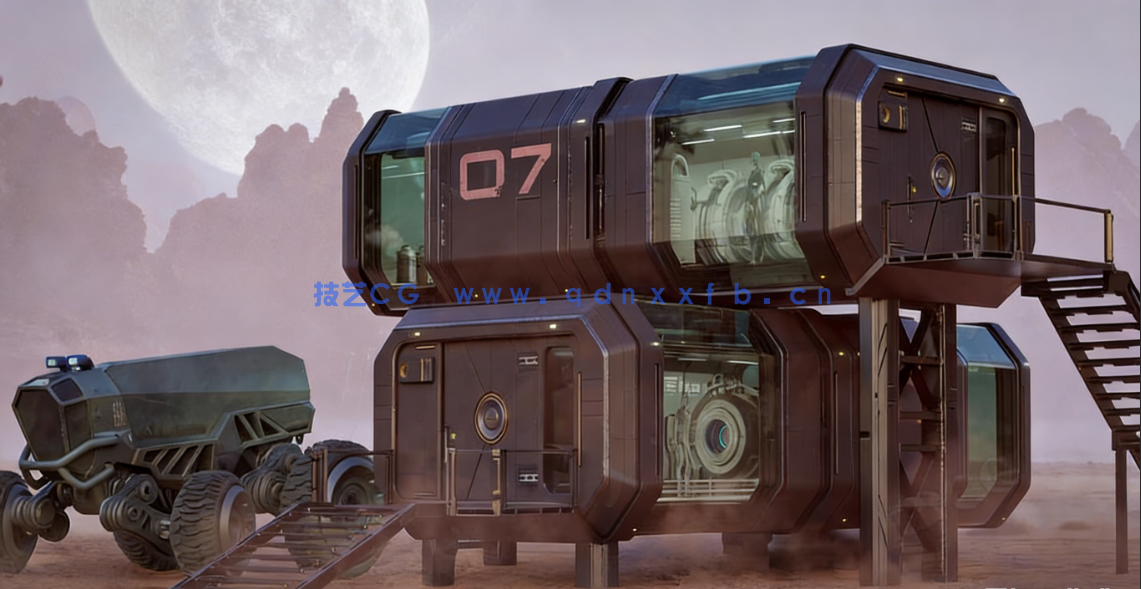 Blender太空仓沙漠着陆场景建模与合成制作视频教程(图2)