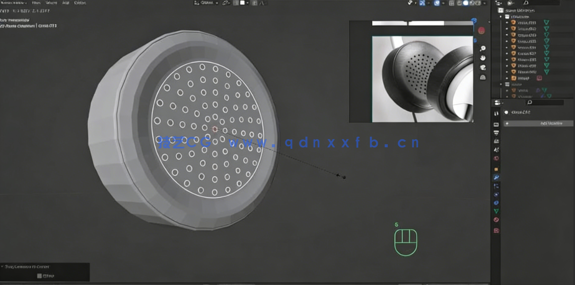 Blender逼真耳机实例制作流程视频教程(图5)