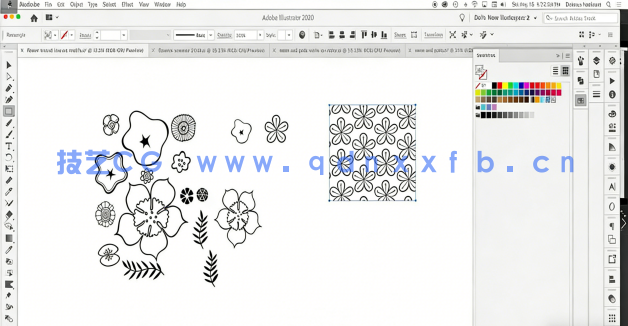AI矢量平面花朵图形创建过程视频教程(图1)