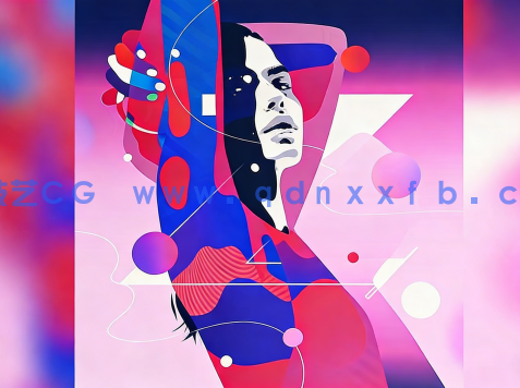  AI色彩丰富抽象插画平面肖像创建视频教程(图2)