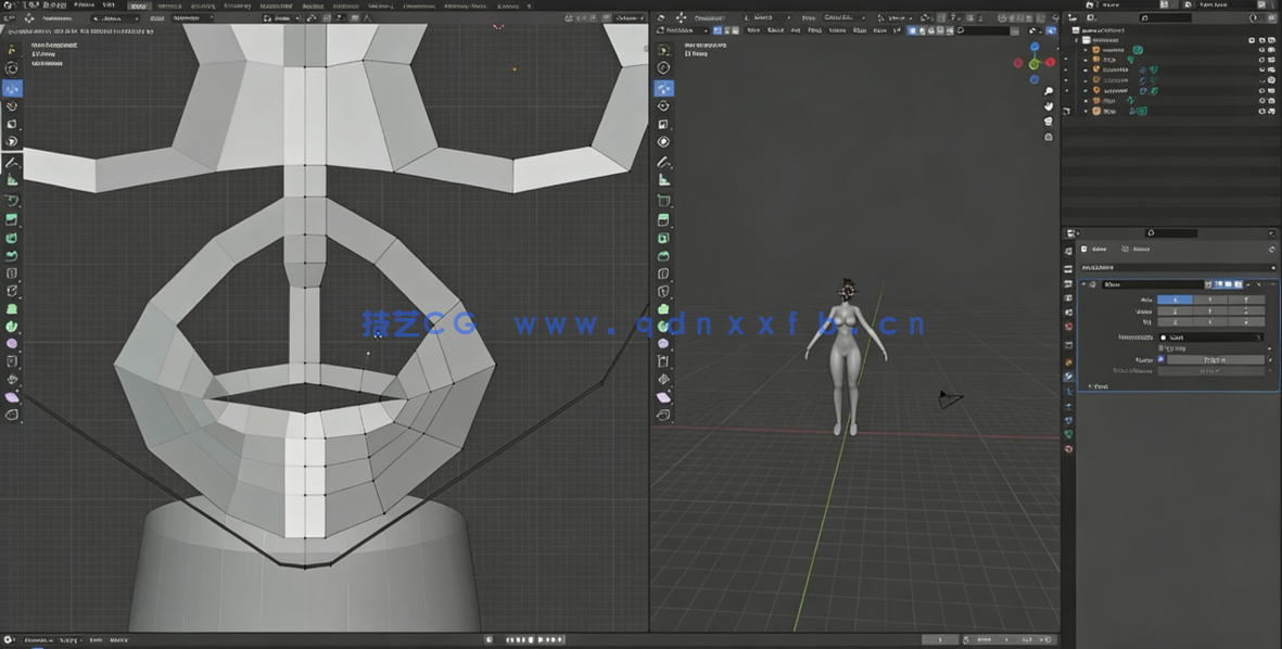 lender可爱运动女孩建模与动画实例制作视频教程(图3)