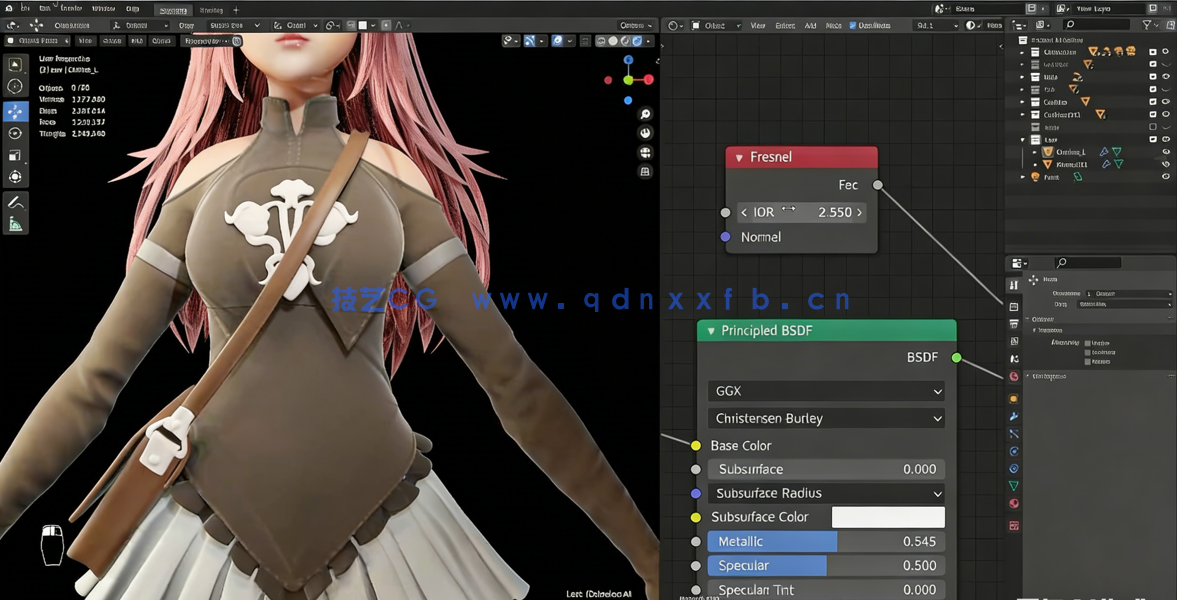  Blender兔女郎游戏角色完整制作工作流程视频教程 (图5)