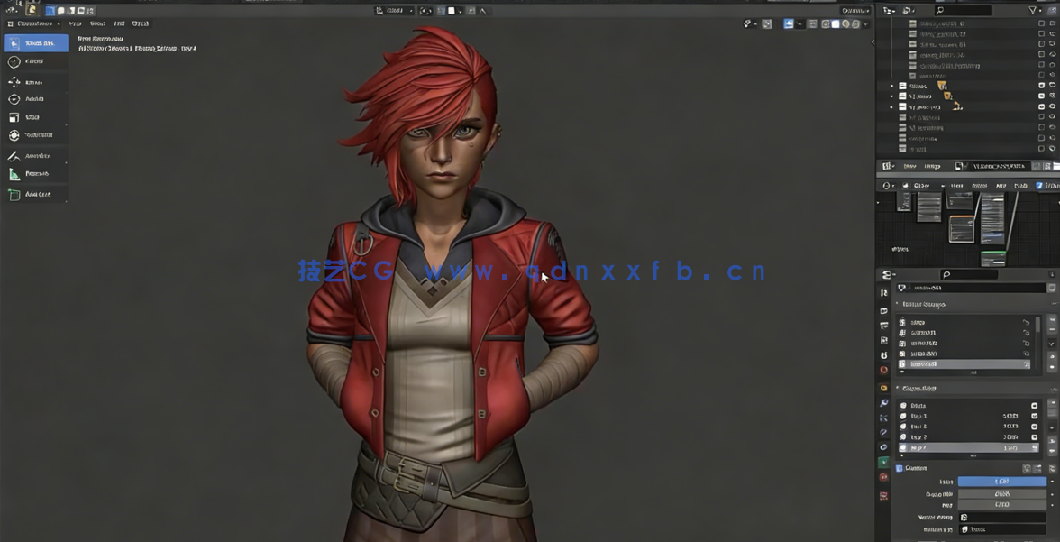  Blender英雄联盟游戏角色皮城执法官Vi制作视频课程 (图2)