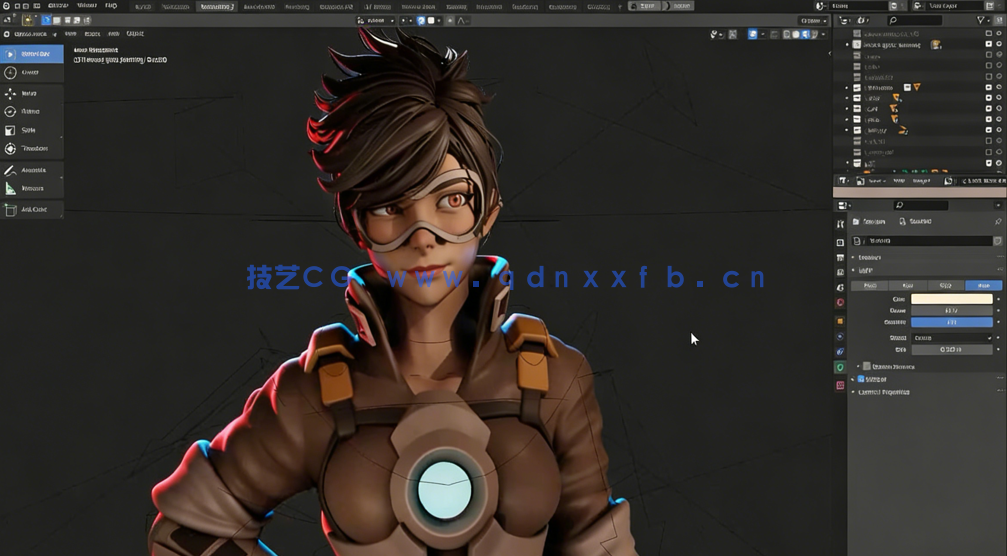 Blender猎空游戏角色实例制作工作流程视频课程 (图3)