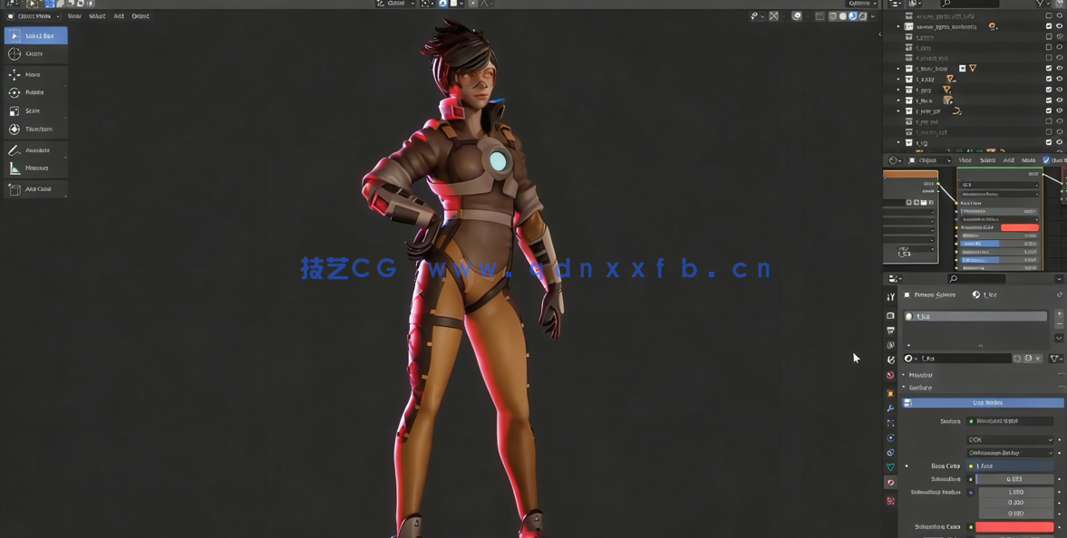 Blender猎空游戏角色实例制作工作流程视频课程 (图5)