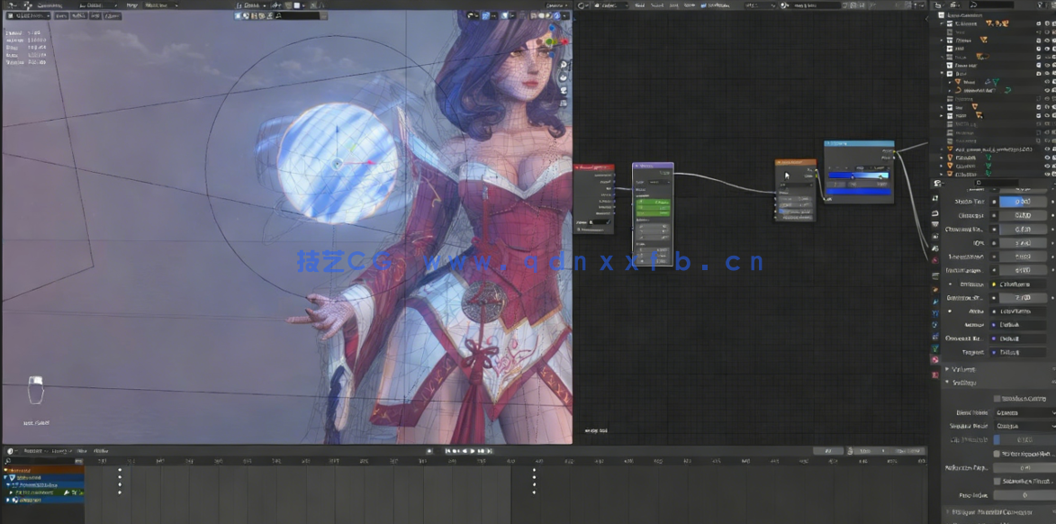 Blender阿狸狐妖英雄联盟游戏角色完整制作流程视频教程 (图4)