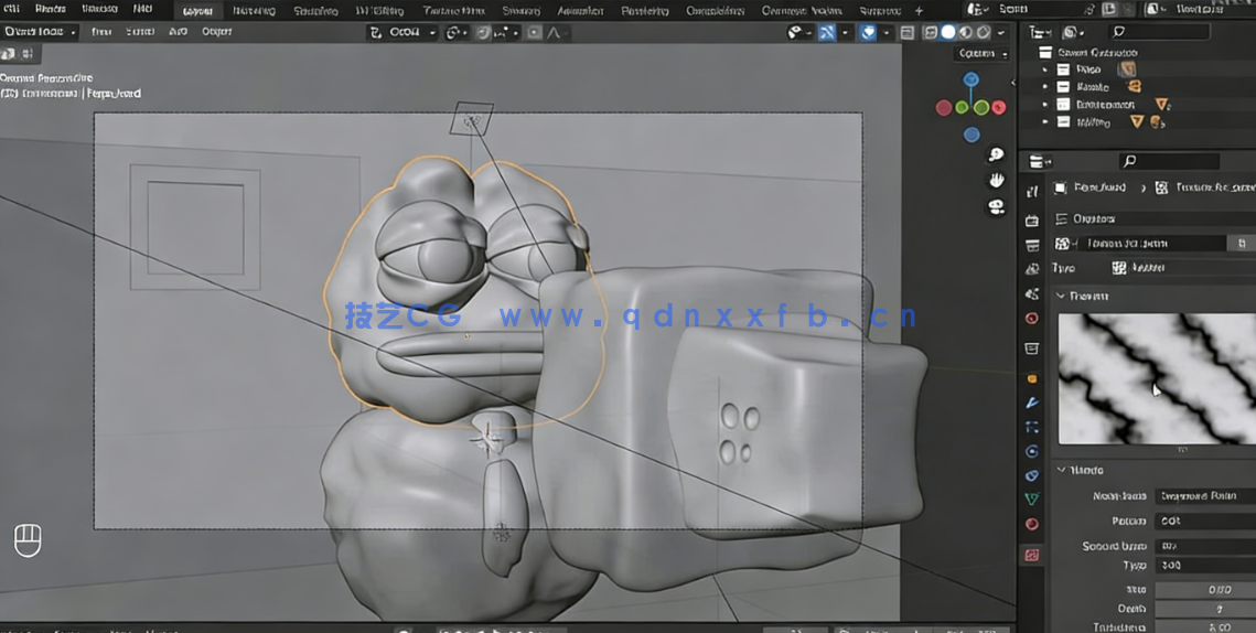 Blender 4粘土风格青蛙完整实例制作视频教程(图3)