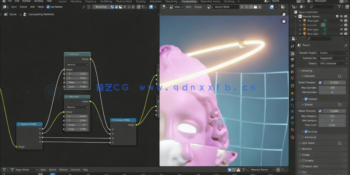 Blender复古3D蒸汽波环绕动画制作视频教程(图5)