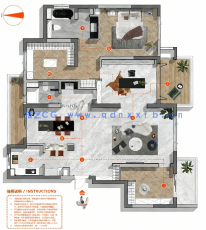 全新CAD网红家具【拟物写实PNG】图库 / CAD拟物彩平图模板(图1)