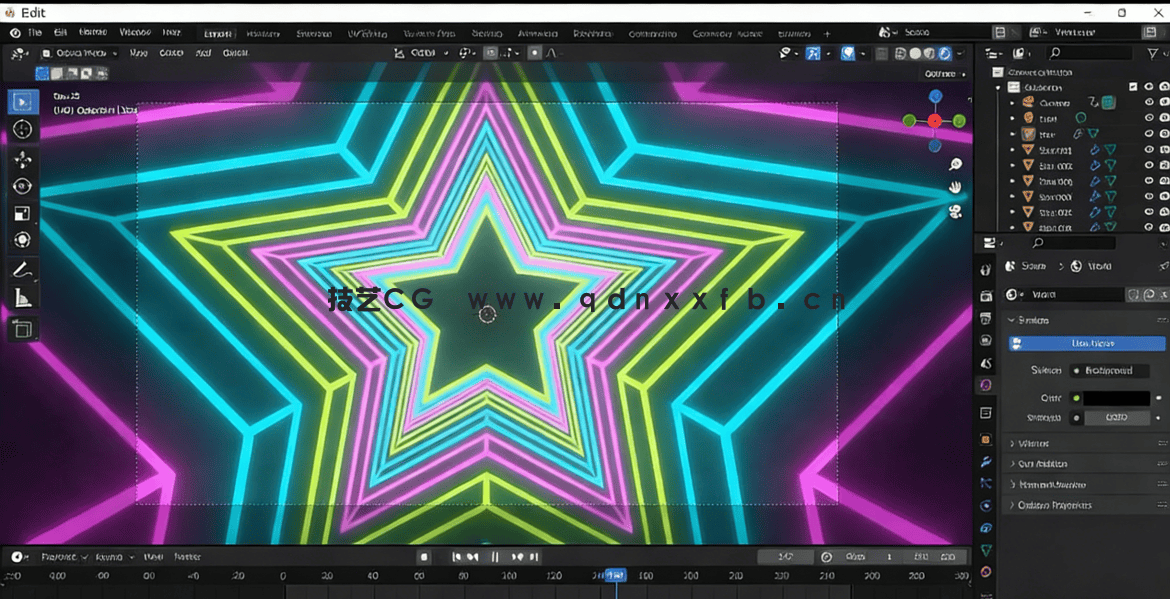 Blender无缝循环星环隧道动画实例制作视频教程(图4)
