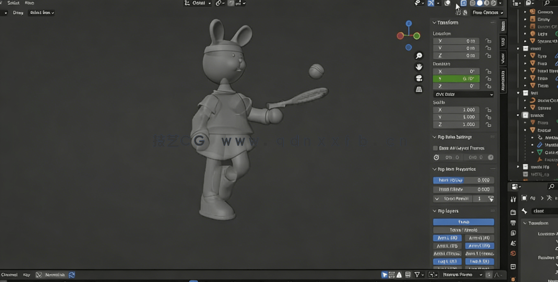 Blender中角色绑定装配与动画制作技术视频教程(图4)