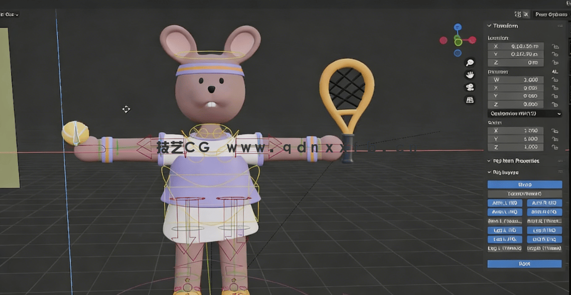 Blender中角色绑定装配与动画制作技术视频教程(图5)