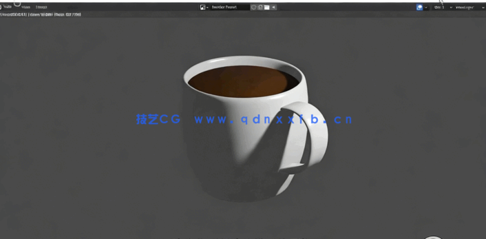 Blender咖啡杯建模实例训练视频教程(图4)