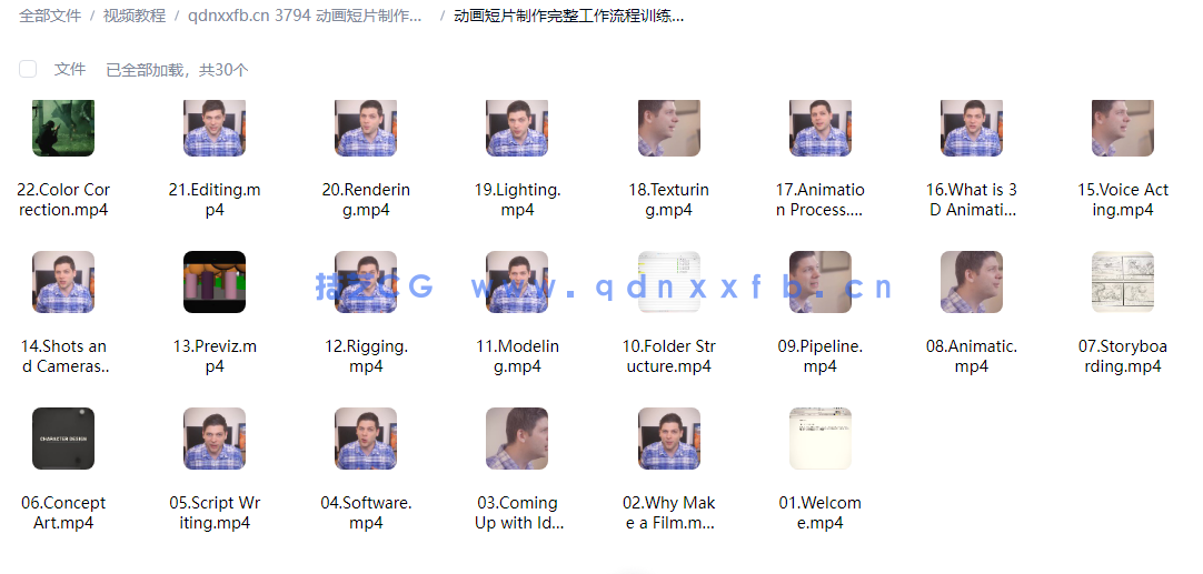 动画短片制作完整工作流程训练视频教程(图1)