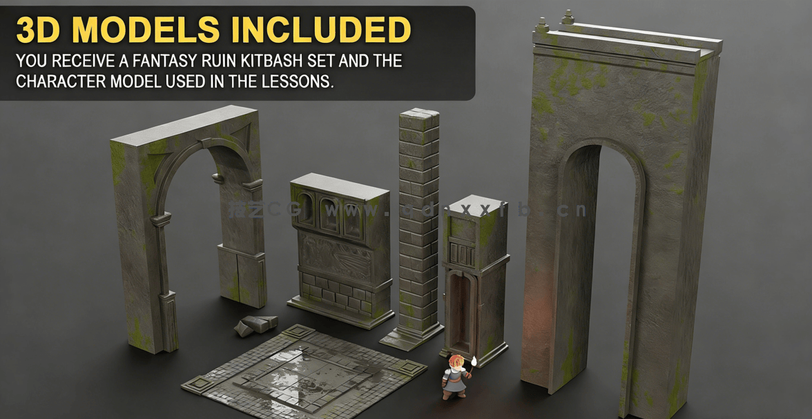 Blender插画场景制作工作流程视频教程 (图5)