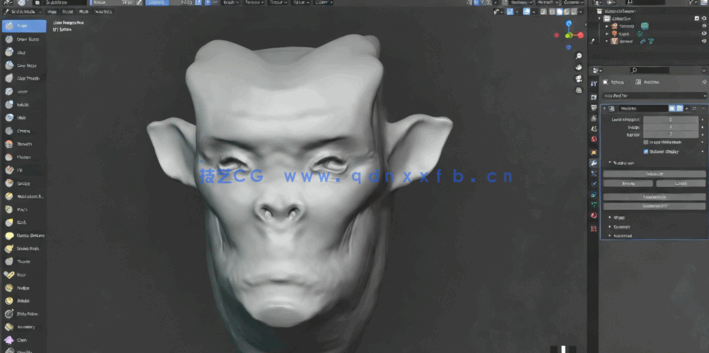 Blender逼真角色雕刻技术训练视频教程 (图4)
