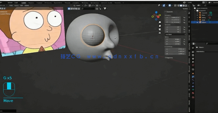  Blender《瑞克和莫蒂》动画角色建模制作视频教程(图5)